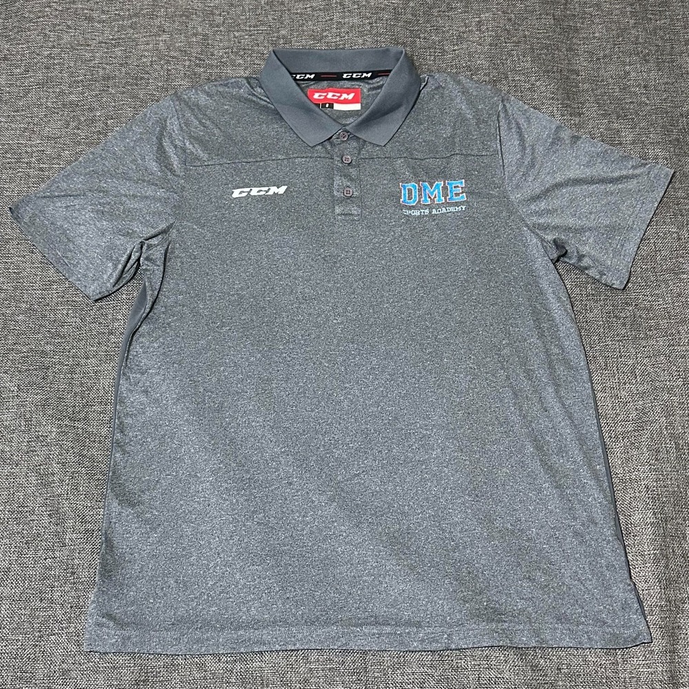 CCM Men's L Team Heathered Performance Polo‎ Shirt DME Sports Academy